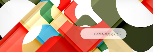 Cuadrados geométricos estandarte abstracto Ilustración vectorial para presentación de folletos o folletos comerciales y diseño web