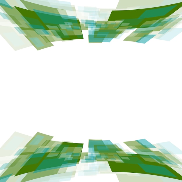 Cuadrados de movimiento verde sobre blanco. Ilustración de vector de diseño tecnológico