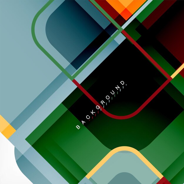 Cuadrados redondos coloridos fondo geométrico moderno