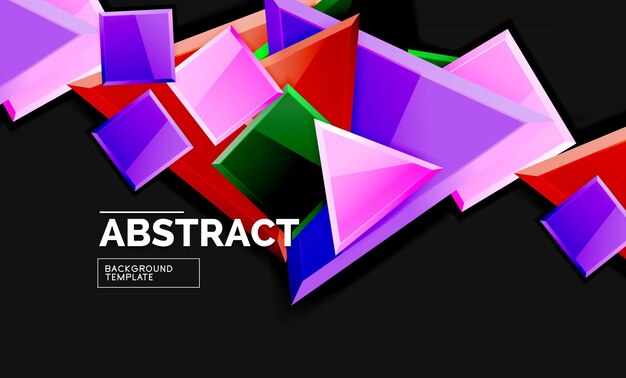 Cuadrados y triángulos brillantes fondos geométricos