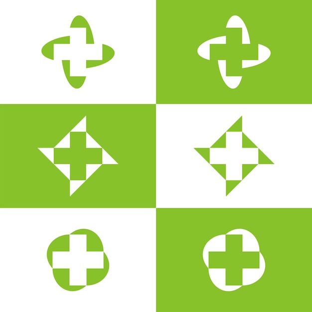Vector cuadrados verdes y blancos con las palabras cruzadas en el medio.