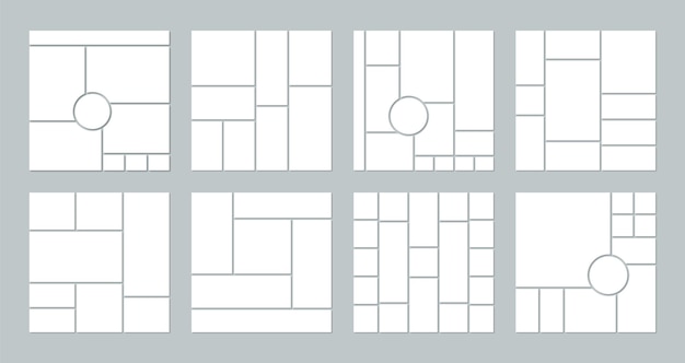 Cuadrícula de collage de fotos. plantilla de tablero de estado de ánimo.