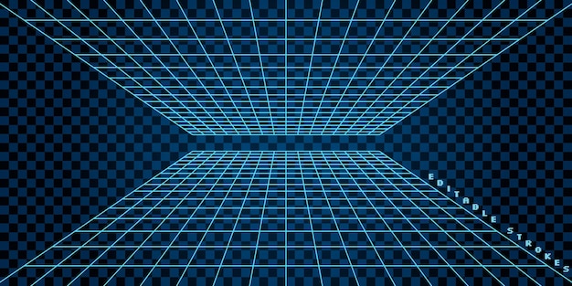cuadrícula d abstracta con malla de marco de alambre creando un túnel de perspectiva forma geométrica futurista con