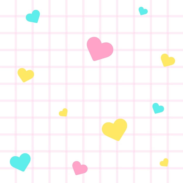 una cuadrícula de fondo colorido con corazones