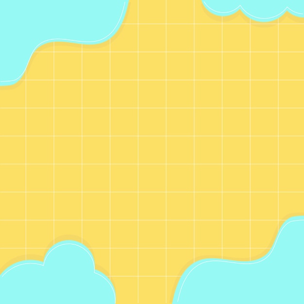 Una cuadrícula de fondo linda con nubes vectorial