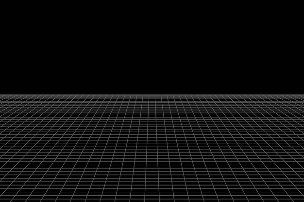 Cuadrícula de perspectiva Paisaje abstracto de estructura alámbrica