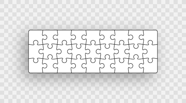 Cuadrícula de rompecabezas de 27 piezas Esquema de rompecabezas Ilustración vectorial