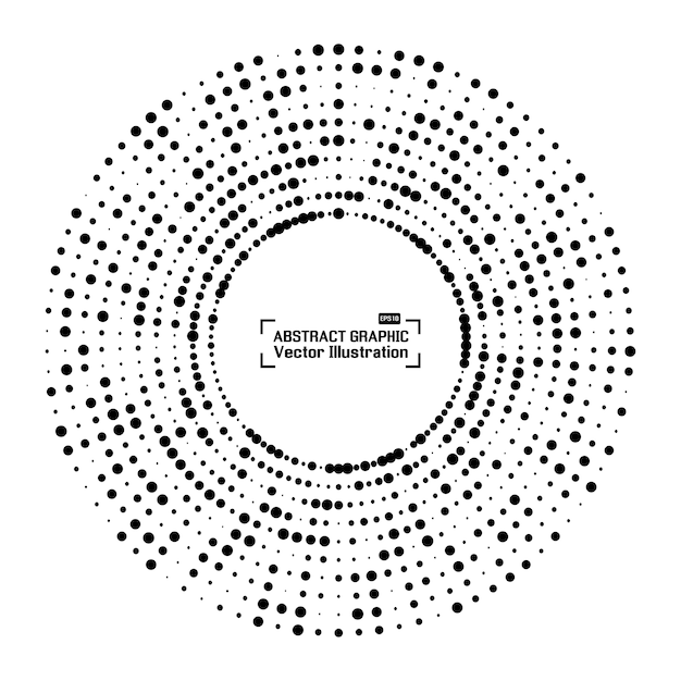 Cuadro abstracto de círculos de semitonos con puntos negros al azar