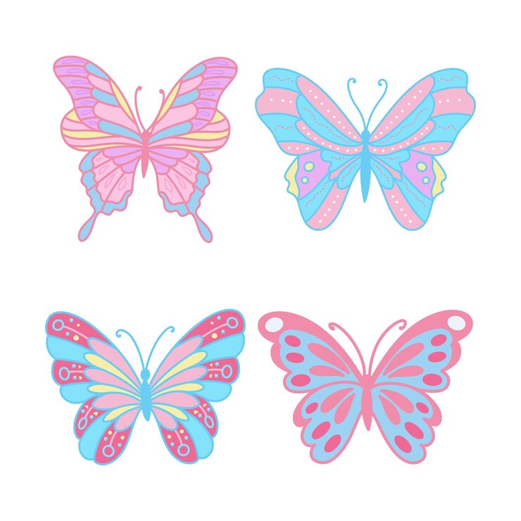 Cuadro aislado de mariposas