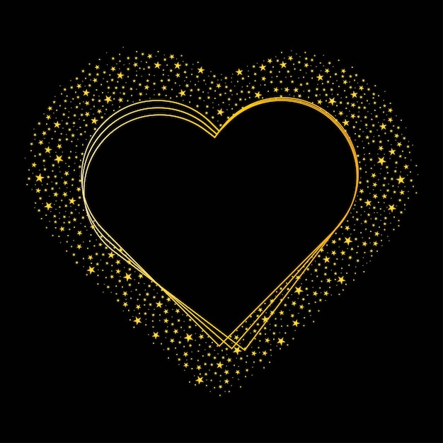 Cuadro de amor con estrellas brillantes y brillantes