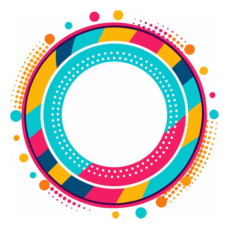 Vector cuadro circular de colores de medio tono punteado hecho con puntos