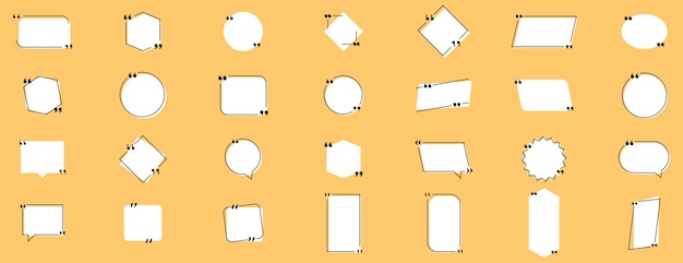 Vector cuadro de citas cita de discurso icono de marca icono de vector