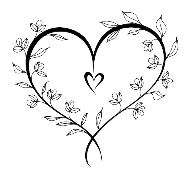 Cuadro de corazón floral