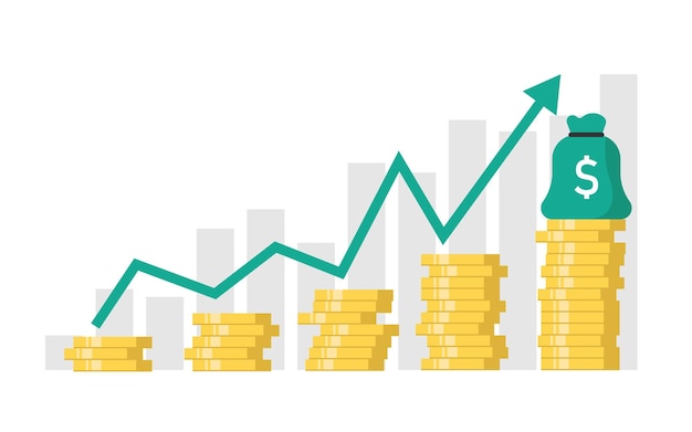 Cuadro de crecimiento de la inversión financiera Vector