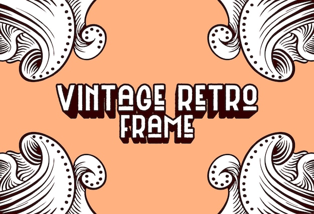 Cuadro y cuadro de texto retro vintage