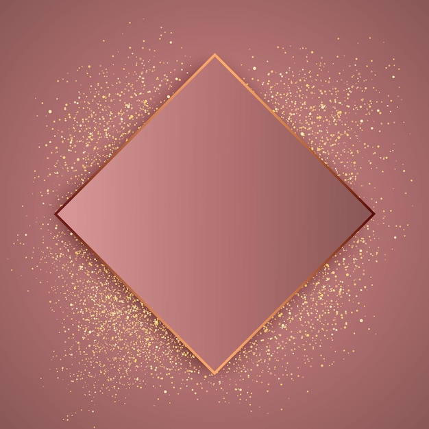 Cuadro de diamantes brillantes de oro rosa