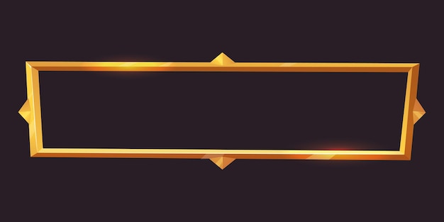 Cuadro dorado juego menú medieval interfaz de usuario borde brillante bordes vacíos en estilo medieval