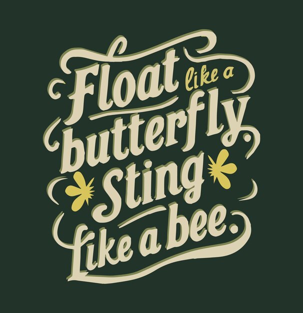 un cuadro de una etiqueta que dice mariposa flotante como una abeja como una abella