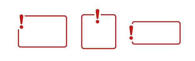 Cuadro de exclamación con contorno rojo sin texto