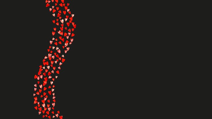 Vector cuadro de fondo de corazón con corazones de brillo rojo