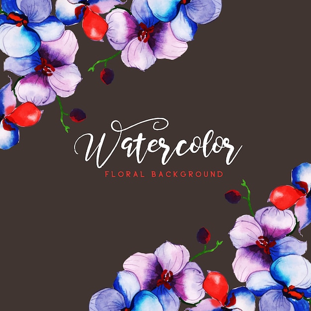 Cuadro de fondo floral de acuarela para múltiples propósitos