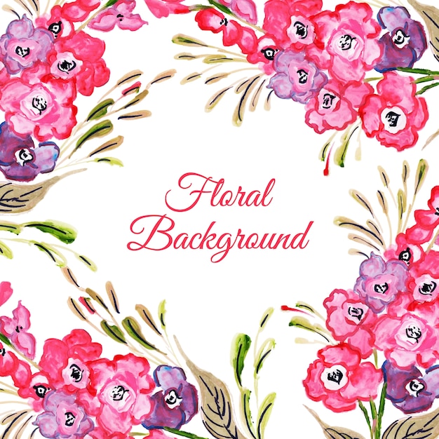 Cuadro de fondo floral de acuarela para múltiples propósitos