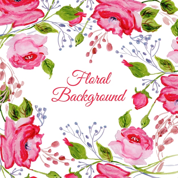 Cuadro de fondo floral de acuarela para múltiples propósitos