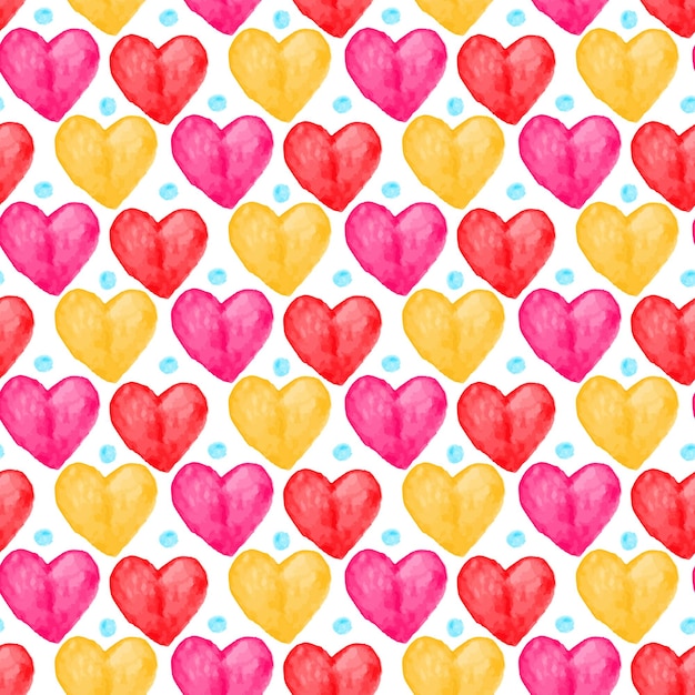 Cuadro de fondo vectorial de corazones bonitos en acuarela
