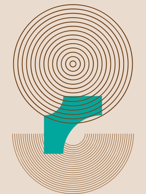Cuadro de habitación póster tropical arte abstracto y forma geométrica fondo
