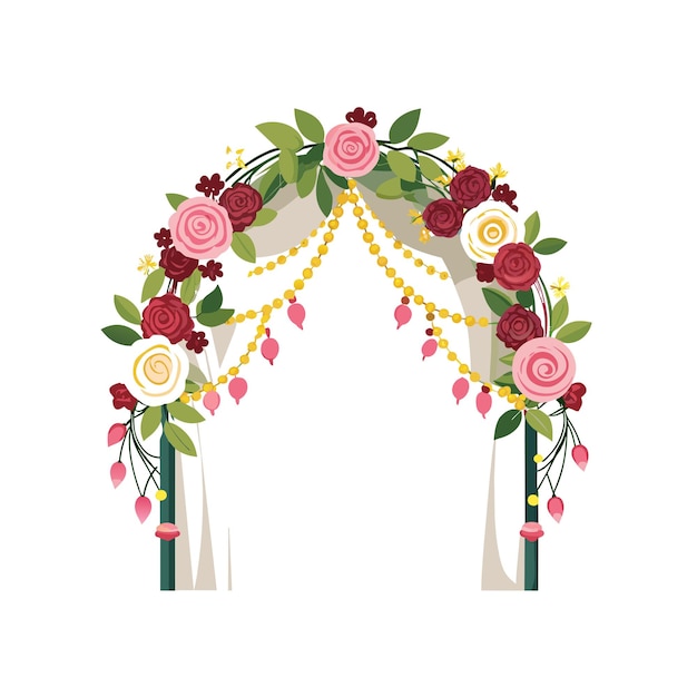 Cuadro con ilustración vectorial de flores