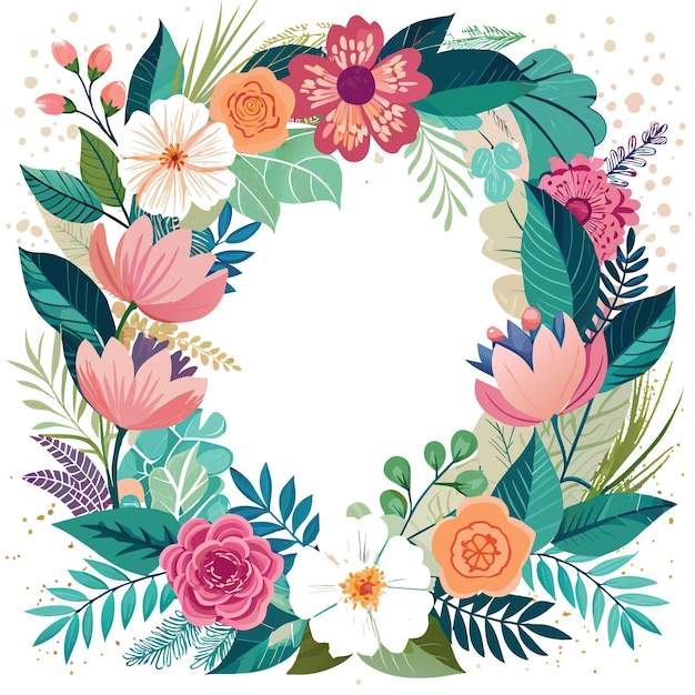 Cuadro con ilustración vectorial de flores