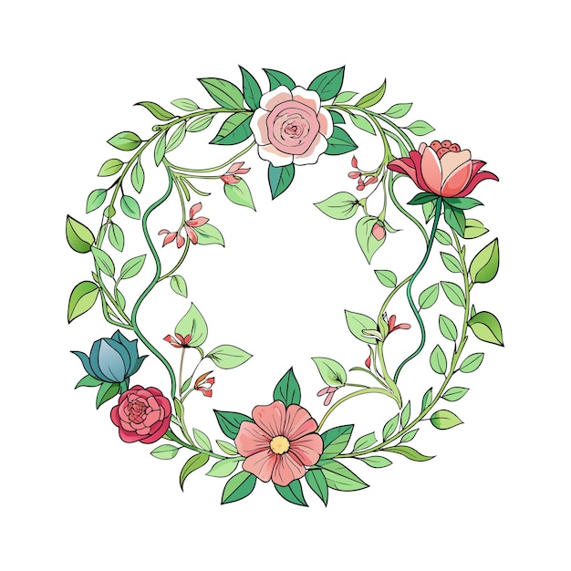 Cuadro con ilustración vectorial de flores
