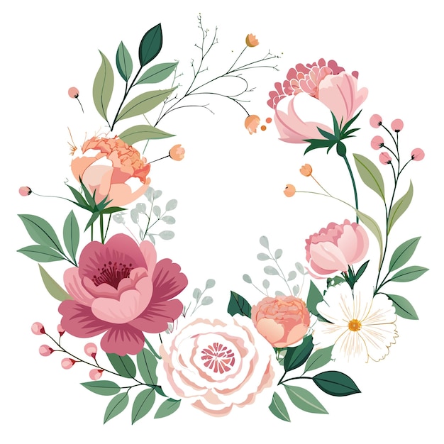 Cuadro con ilustración vectorial de flores