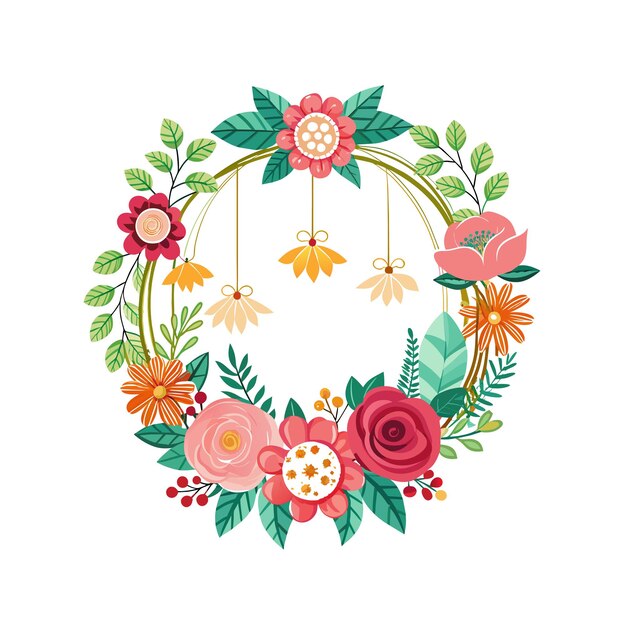 Cuadro con ilustración vectorial de flores