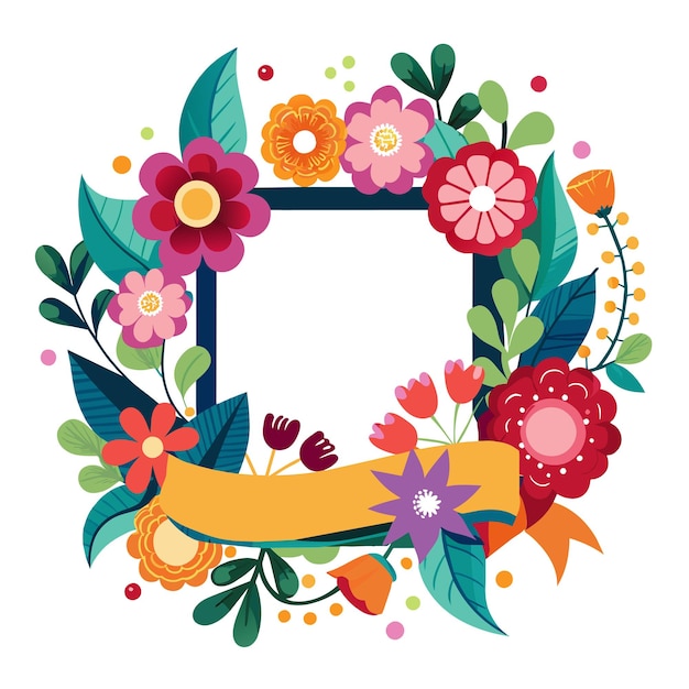 Cuadro con ilustración vectorial de flores