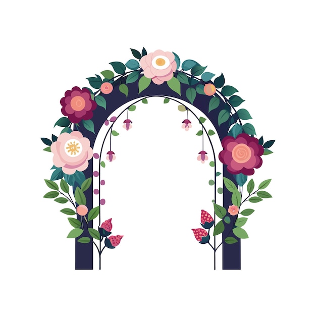 Cuadro con ilustración vectorial de flores