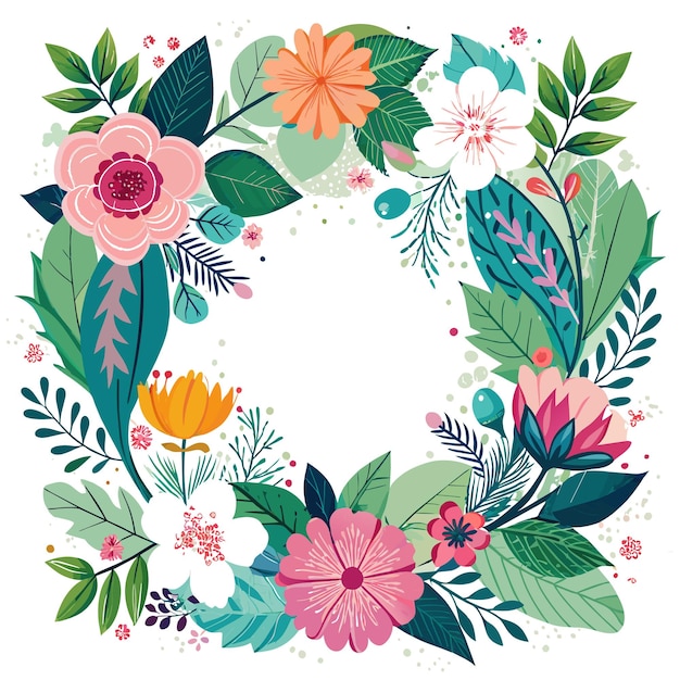 Cuadro con ilustración vectorial de flores