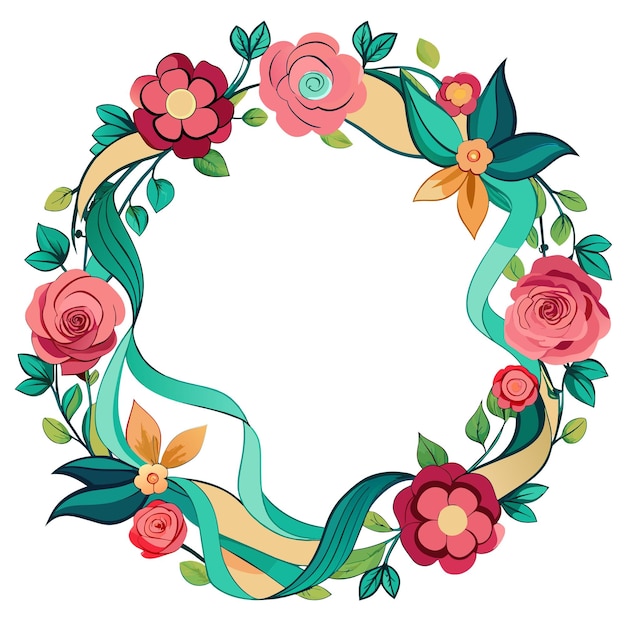 Cuadro con ilustración vectorial de flores
