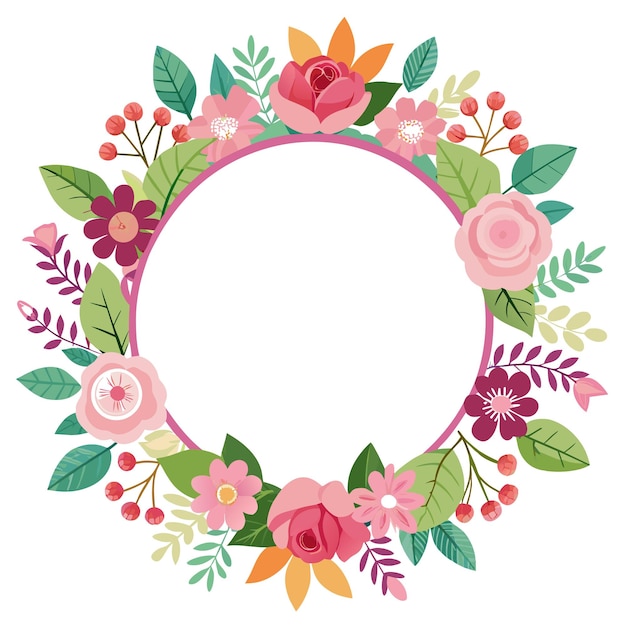 Cuadro con ilustración vectorial de flores