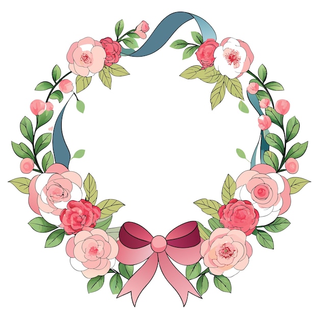 Cuadro con ilustración vectorial de flores