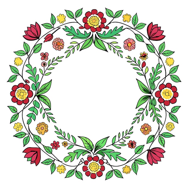 Cuadro con ilustración vectorial de flores