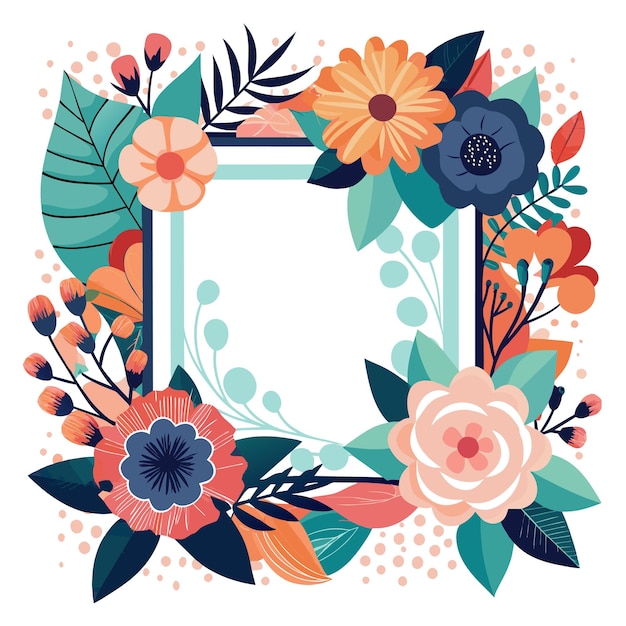 Cuadro con ilustración vectorial de flores