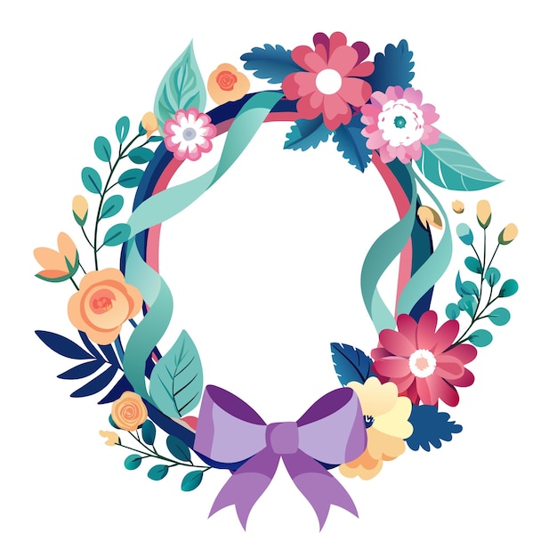 Cuadro con ilustración vectorial de flores