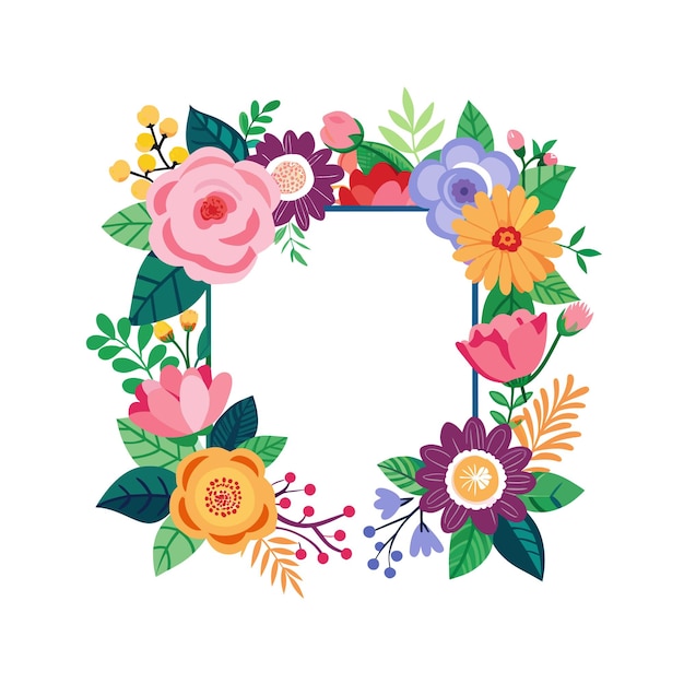 Cuadro con ilustración vectorial de flores