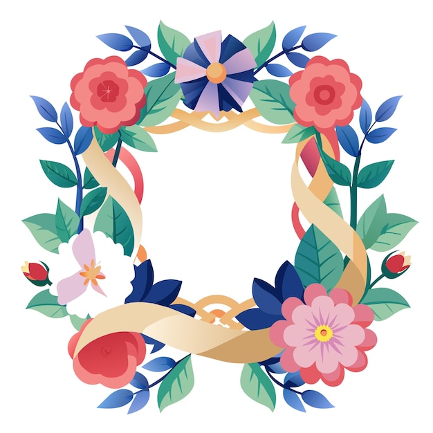 Cuadro con ilustración vectorial de flores