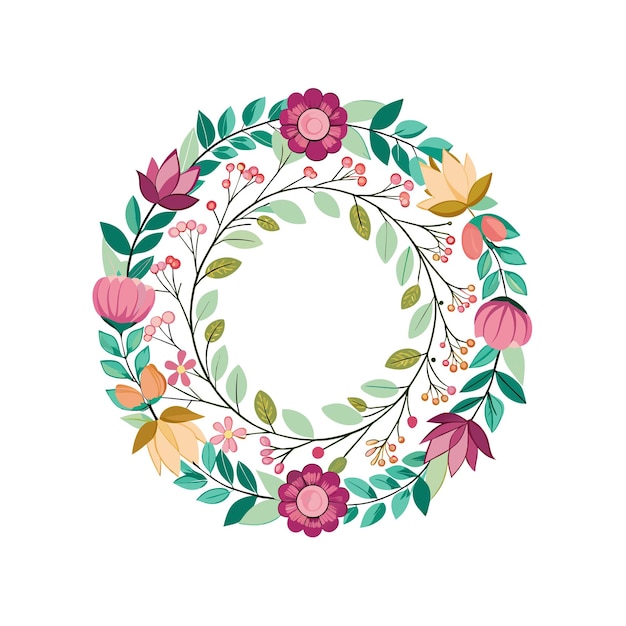 Cuadro con ilustración vectorial de flores