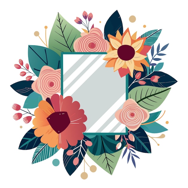 Cuadro con ilustración vectorial de flores