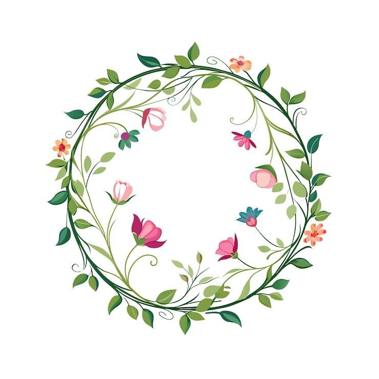 Vector cuadro con ilustración vectorial de flores
