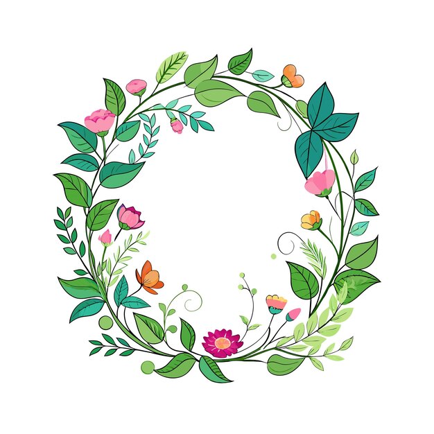 Cuadro con ilustración vectorial de flores