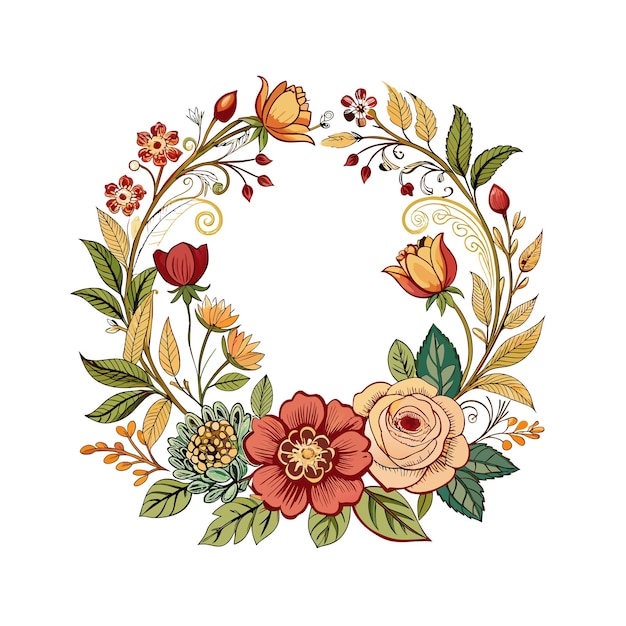 Cuadro con ilustración vectorial de flores